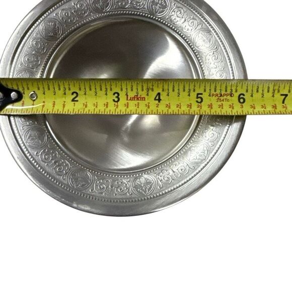 Preisner Silver Pewter Compote Pedestal Candy Nut Dish Floral Etched Design - Picture 4 of 6